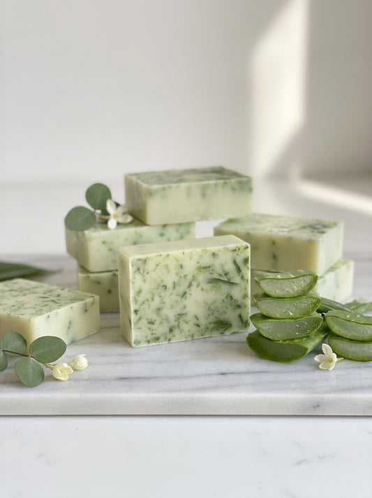 Jabón Natural Hidratante · Aloe Vera & Almendras Dulces